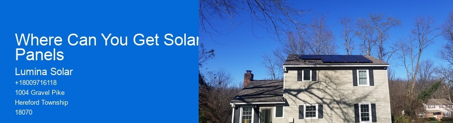 Where Can You Get Solar Panels